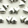 Two Joined Heart Double Hole Bead – Antique Silver Plated