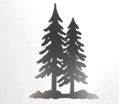 Two Pine Tree Metal Wall Art