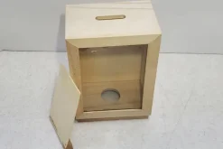 Unfinished Wood Bank Shadowbox with Sliding Bottom
