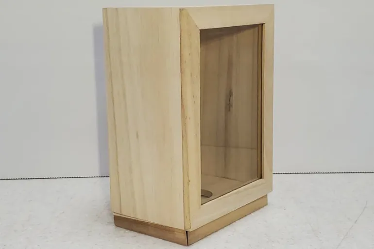 Unfinished Wood Bank Shadowbox with Sliding Bottom