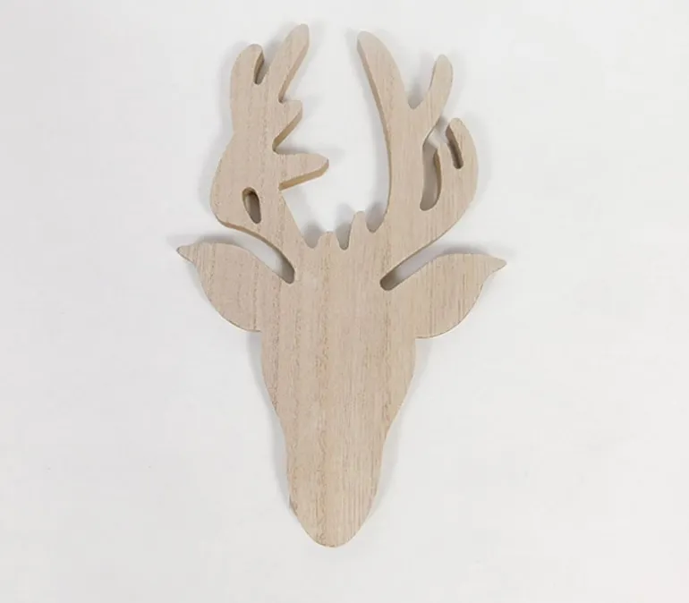 Unfinished Wooden Deer Head