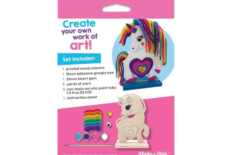 Unicorn – Wood Yarn Wrapping Craft & Paint Kit