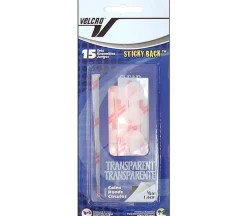 Velcro Thin Fastener Coin – 5/8-inch – 15 piece – Clear