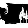 Vinyl Rub-On – Washington With Trees