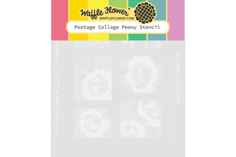 Waffle Flower Nesting Postage Collage Peony Stencil