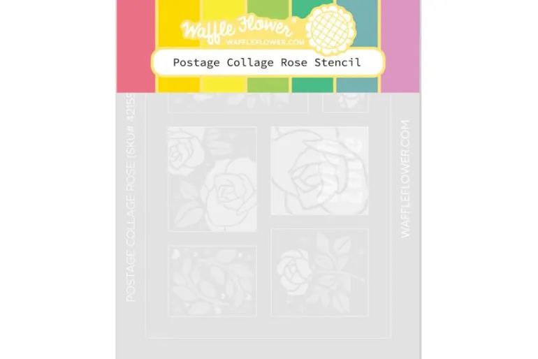 Waffle Flower Nesting Postage Collage Peony Stencil