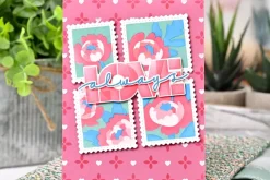 Waffle Flower Postage Collage Rose Stencil