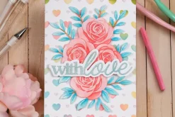 Waffle Flower Rose Bouquet Stencil