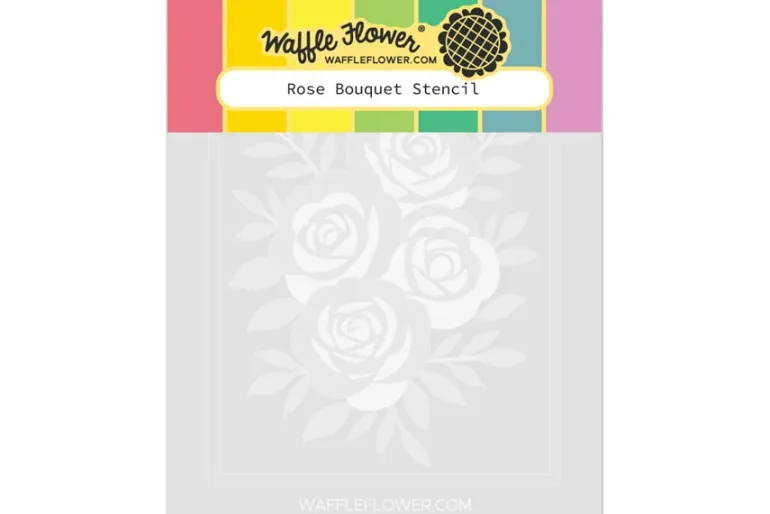 Waffle Flower Rose Bouquet Stencil