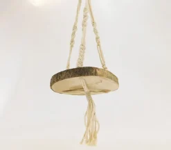 Wall Hanger – Macrame with Log Shelf – 8-inch x 34-inch