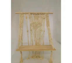 Wall Hanger – Macrame with Wood Shelf