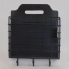 Wall Organizer – Black Metal Mesh with Hooks – 10.5-inch x 13.5-inch x 2.5-inch