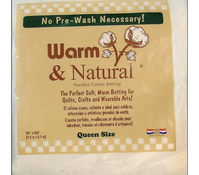 Warm and Natural Cotton Batting – Queen Size 90-inch x 108-inch
