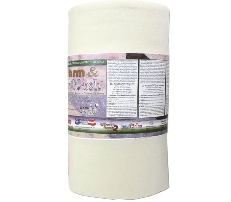Warm and Natural Cotton Batting – Queen Size 90-inch x 108-inch