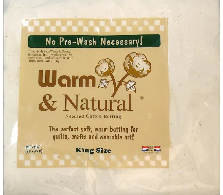 Warm and Natural Cotton Batting – King Size 120-inch x 124-inch