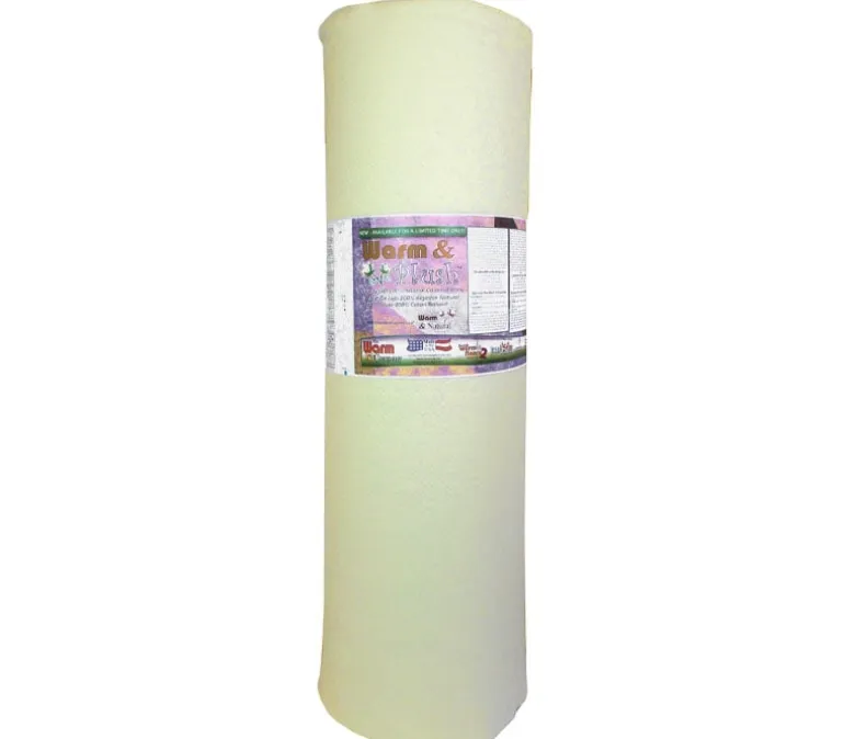 Warm and Plush Cotton Batting by the yard – 45-inch wide
