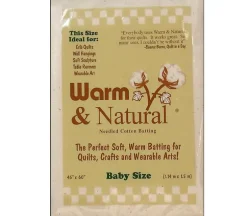 Warm and Plush Cotton Batting by the yard – 45-inch wide