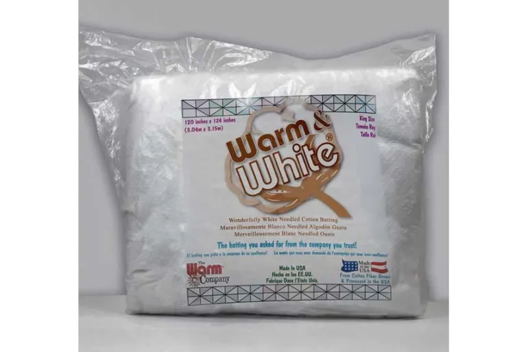 Warm and White Cotton Batting – King Size 120-inch x 124-inch