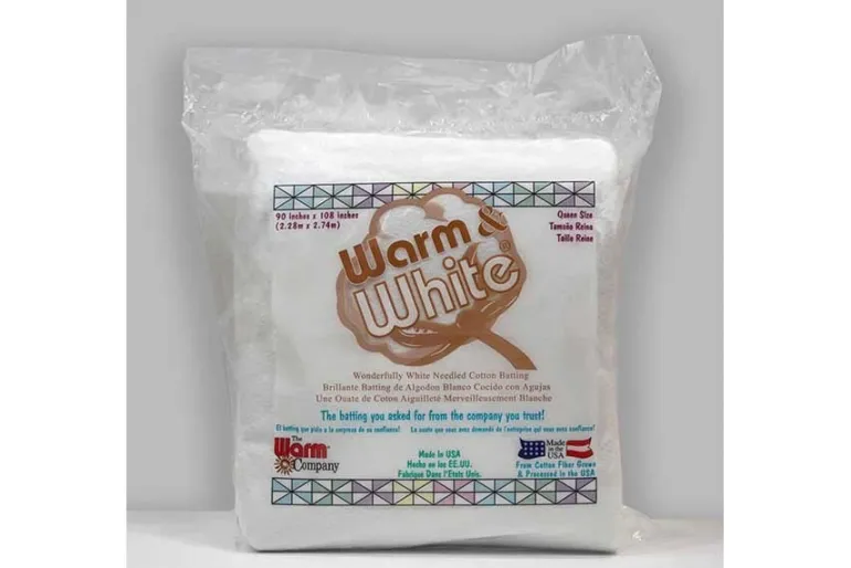 Warm and White Cotton Batting – Queen Size 90-inch x 108-inch.
