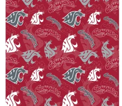 Washington State University Cougars, Logos and Helmets on Red