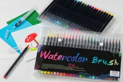 Watercolor Brush Marker Set – 24 Vibrant Colors for Blending & Painting
