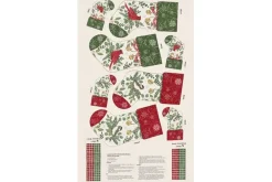 When Snow Falls Mittens Fabric Panel Black, 24-in by 44-in
