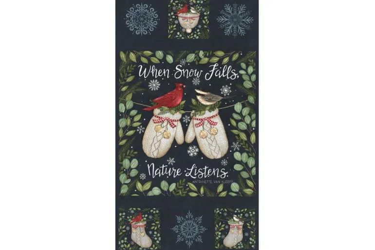 When Snow Falls Swirling Snowflakes on Snowy White