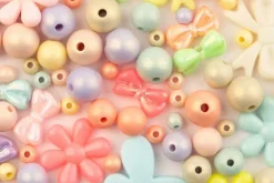 White and Crystal Acrylic Bead Mix, 80g