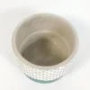White and Green Diamond Pattern Plant Pot