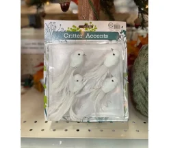 White Birds with Clips – 4 Piece