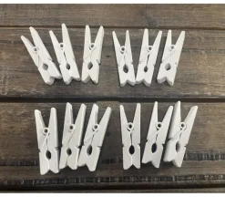 White Clothespin Set – 12 Piece