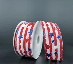 White Stencil Flag Fireworks Ribbon – 2.5-inch