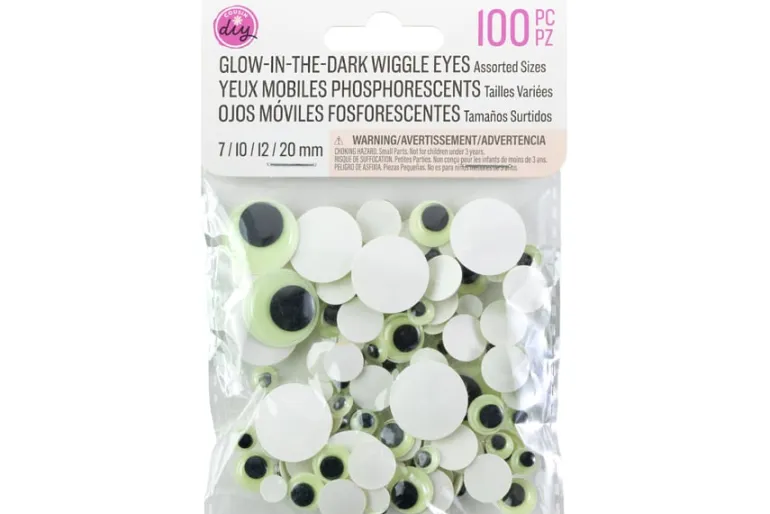 Wiggle Eyes Variety Pack – 100pc. – Glow In The Dark