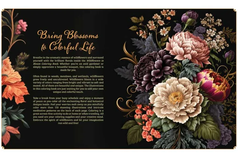 Wildflowers in Bloom Coloring Book