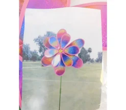 Wind Spinner – Flower – Pink or Orange – Color Shipped is Randomly Picked