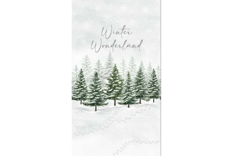 Winter Wonderland Snowy Trees Panel 24-inches by 43-inches