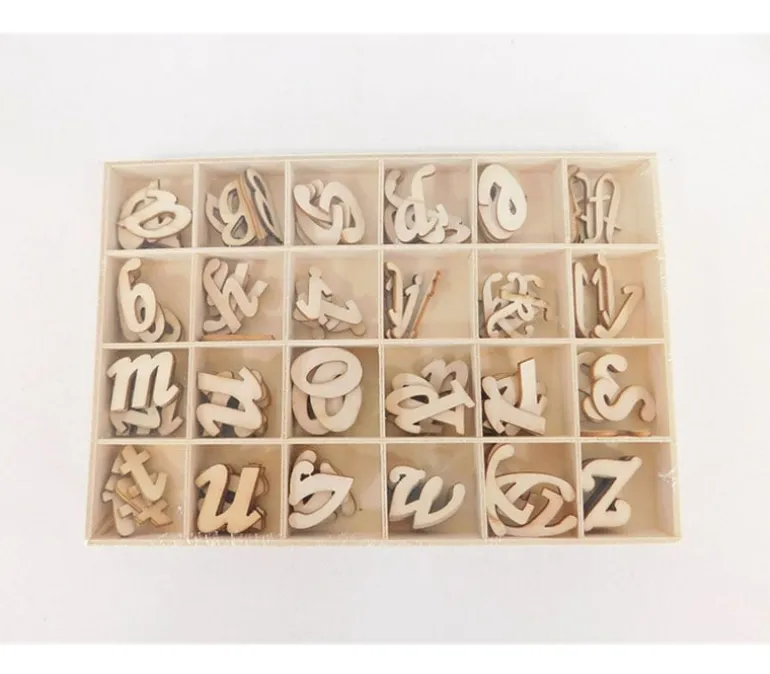 Wood Alphabet Letter Set – Cursive