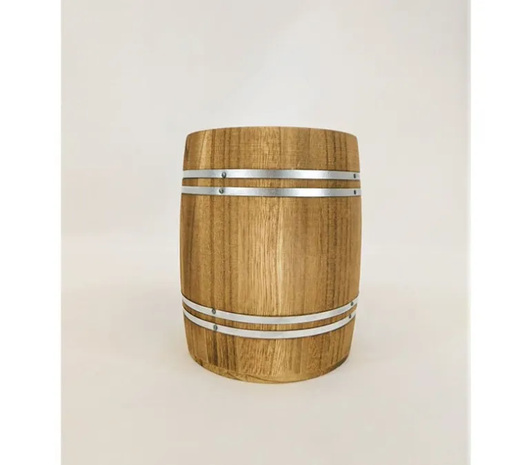 Wood Barrel Planter – 4.5-inch round and 6-inch tall