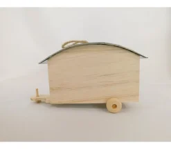 Wood Bird House – Trailer with Metal Roof