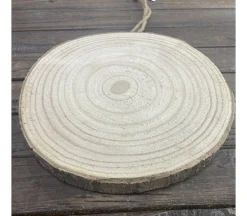 Wooden Disk Ornament with Rope