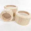 Wooden Round Boxes with Clear Insert Top – Large