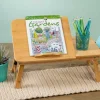 Wooden Lap Desk with Drawers and Expandable Legs