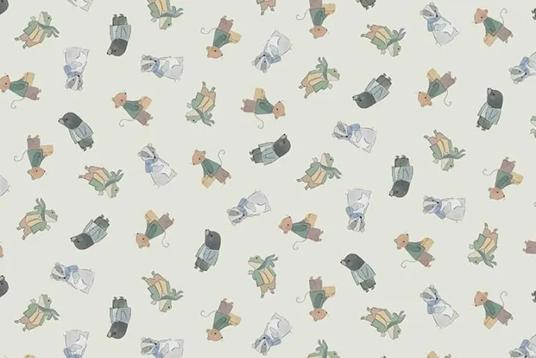 Woodland Willow Critters Tossed on Meadow Green