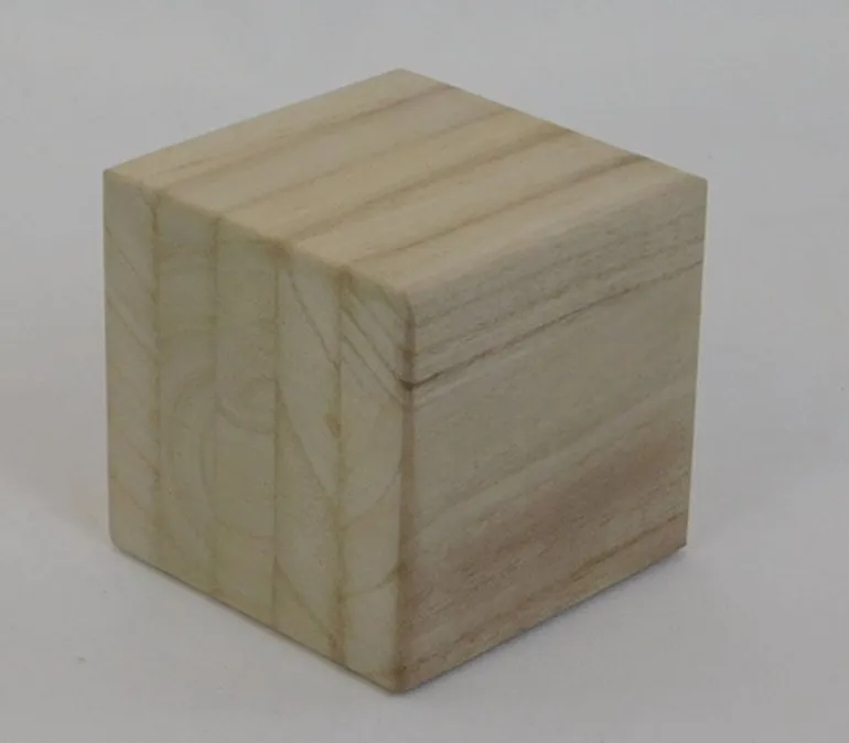 Wood Square Block – Medium Unfinished Craft Cube