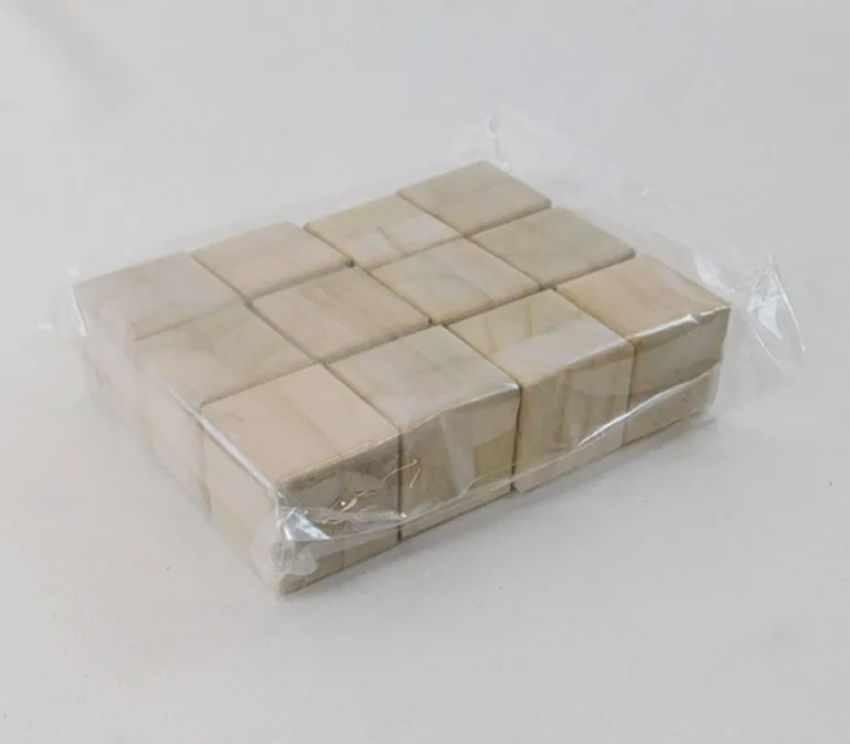 Wood Square Block – Medium Unfinished Craft Cube