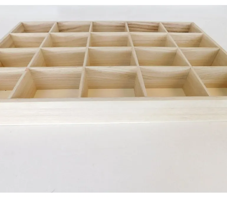 Wood Tray with 20 Compartments