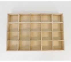 Wood Tray with 20 Compartments