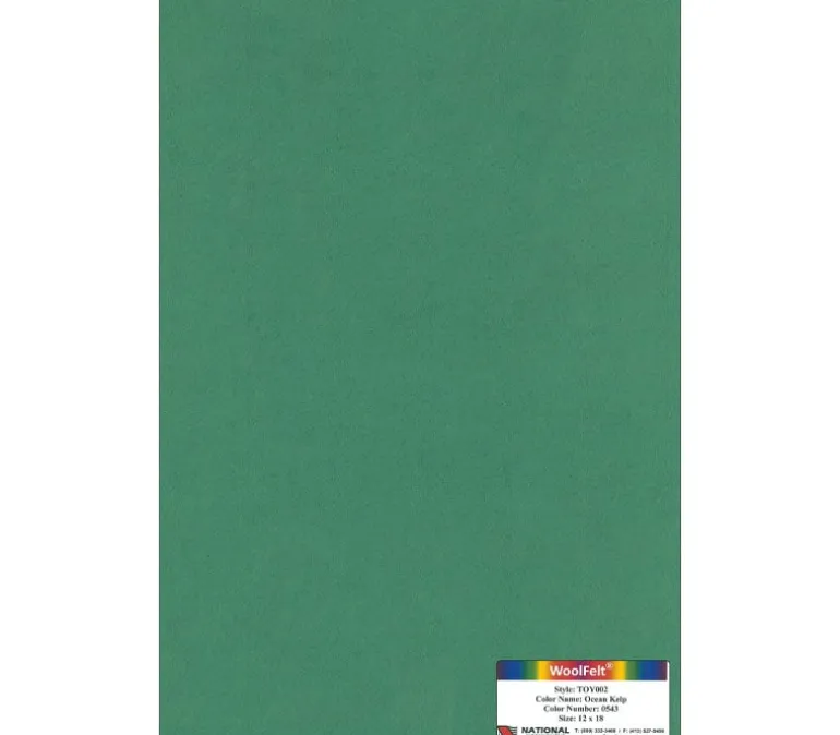 35-65 Wool/Rayon Blend Felt – 12-inch x 18-inch – Ocean Kelp