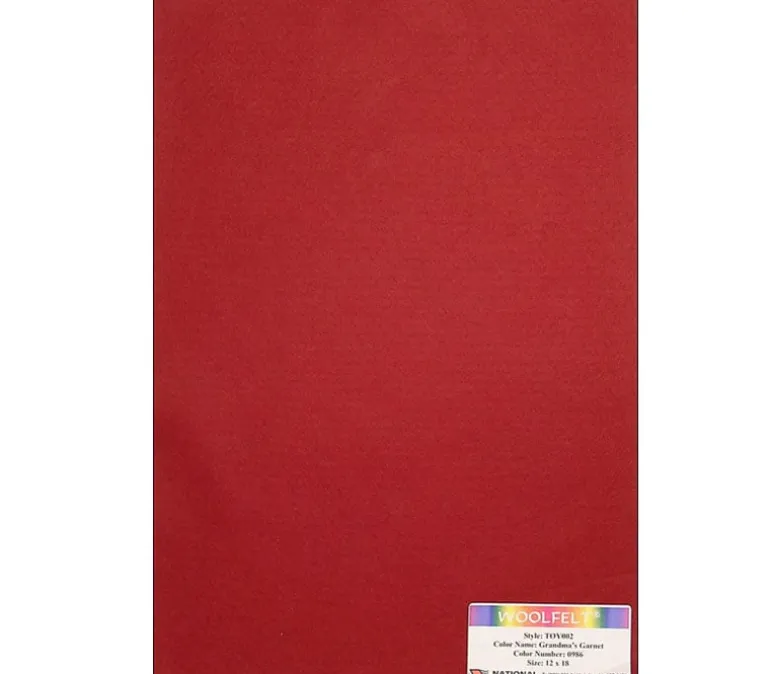 35-65 Wool/Rayon Blend Felt – 12-inch x 18-inch – Grandmas Garnet