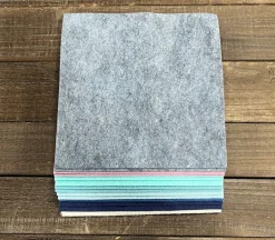 Wool/Rayon Blend Felt Squares Pack – 6-inch x 6-inch – Polar